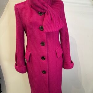 Vintage Nanette Lepore Pink 100% Wool Coat Knit